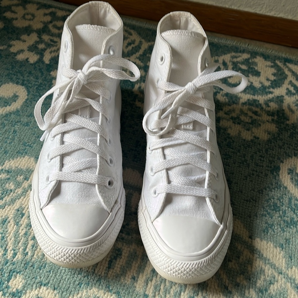 White Monochrome Converse Chuck Taylor High Top